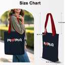 Extra-Thick Mama Canvas Tote Bag, Mothers Day Gifts for Mom, Wife, Birthday, Durable Tote for Shopping, Travel, Beach (Black)