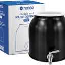 2.5 Gallon Stainless Steel Water Crock, Countertop Water Dispenser for 3-5 Gallon Bottle, Water Bottle Beverage Dispenser with Stainless Steel Spigot & Lid for Parties Lemonade, Home Water