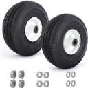 (2 Pack)4.10/3.50-4 Tubeless Lawn Mower Tire and Wheel,New Sawtooth Tread Tubeless Tire,3/4" and 5/8" Bearing, 4-1/4" Centered Hub,Compatible with Toro TimeCutter and Exmark Ouest Z-Turn Mower