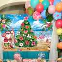 Christmas in July Backdrop 8x6FT Summer Hawaiian Tropical Beach Flamingo Photography Background Family Holiday Party Supplies Photo Props
