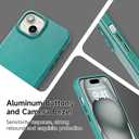 LUCKYCOIN Premium Full Grain Leather Magnetic Phone Case for iPhone 15, Compatible with MagSafe, Metal Buttons, Slim Fit Classic Leather Protective Case for Everyday Use  Green