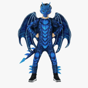 Morph Blue Dragon Costume for Kids, Dragon Wing Costumes for Boys, Halloween Dress-Up, Dragons Outfit, Boys Halloween Costume L