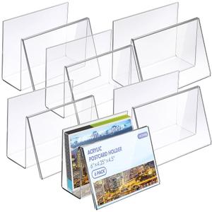 23 Pack Acrylic Brochure and Card Holder Stand, 4x9 Inch Clear Brochure Holder Stand with Heavy Base for Tabletop, Counter, Desk, Flyers, Menus, Postcards, acrylic brochure holder for Office, Restaurant, Retail