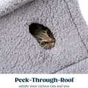 Pelzin Cat Houses for Indoor Cats - Large Cat Cave Bed with Removable Support Foam and Washable 2-Side Mat - Covered Cat Bed for Cat Hideaway - Enclosed Cat Hideout for Kitten and Small Pet, Grey