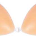 Niidor Adhesive Bra Strapless Sticky Invisible Push up Silicone Bra for Backless Dress with Reusable Nipple Covers (Black)