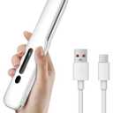 Gosect Cordless Hair Straightener, Travel Flat Iron Rechargable for Women, Portable Mini Hair Straightener and Curler 2-in-1, Fast Heating, Adjustable Temp for Car,Travel, On-the-Go Styling(White)