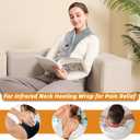 Remo Neck Heating Pad, Portable Cordless Heating Pad for Neck Pain Electric, Compact Soft with Four Heat Settings,Gift for Family,Grey