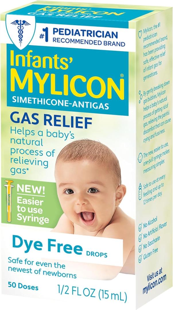MYLICON Gas Relief Drops for Infants and Babies, Dye Free Formula, 0.5 Fluid Ounce. 07/2027