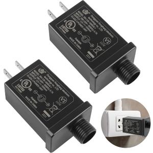 Kalolary Replacement Yard Inflatable Adapter 12V 1A Power Supply, Class 2 Power Unit Transformer Plug for String Light Halloween Christmas Thanksgiving Inflatable Decorations(2 Packs)