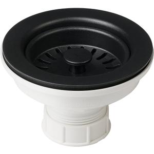 Kraus Kitchen Sink Strainer for 3.5-Inch Drain Openings in Black, PST1-BL