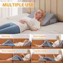 Ruqmuis Knee Pillow for Back Sleeping, 8 Knee Wedge Pillow to Elevate Knee, Leg Pillow for Back Pain Relief, Triangle Pillow, Leg Elevation Pillows for After Surgery, Blood Circulation, Velvet, 23.6*18.9+7.9