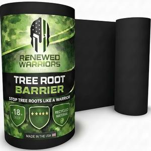Tree Root Barrier Roll, HDPE Plastic Root Barrier Shield for Trees Aspens Invasive Roots, Puncture Resistant Easy Install Landscape Barrier for Yard Garden 18inx35Ft - 62.5mil