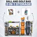 WALMANN Garage Sports Equipment Organizer, Ball Storage Stand, Indoor Golf Bags Stand for Garage