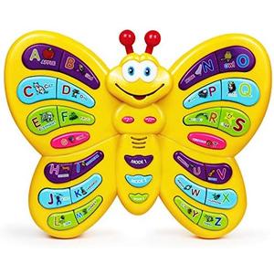 Preschool ABC Learning Toy, Interactive Educational Butterfly Toy for Toddlers, Animal Sounds & Music, Early Development See and Say Baby Toys for 3 Year Old Boys & Girls