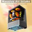 Micro ATX Case, MATX,ITX PC Case with 2 X 120mm ARGB Fan Pre-Installed, Panoramic View Tempered Glass Front & Side Panel, Black