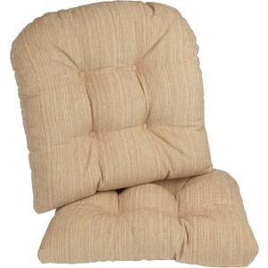Klear Vu Gripper Overstuffed Universal Non-Slip Dining Chair Cushions for Kitchen Decor or Office Use, U-Shaped Skid-Proof Seat Pad, 17x17 Inches, 2 Count (Pack of 1), Chenille Sand