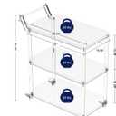 HMYHUM Acrylic Bar Cart with 4 Lockable Wheels, 30.5" L x 15.2" W x 34.5" H, Rolling Serving Cart for The Home Bar, Kitchen, Living Room, with Pulling Handle, Modern, 3-Tier, Clear