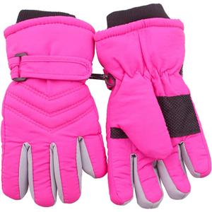 Kids Waterproof Winter Gloves Toddler Snow gloves Ski Gloves For Little Boys Girls (3-5Years, Dark Pink)