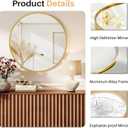 Bathroom Mirror for Wall, 24 Inch Round Mirror, Matte Gold Metal Framed Circle Vanity Mirror for Bathroom Bedroom Living Room Entryway, Anti-Rust, Tempered Glass, Hanging or Leaning