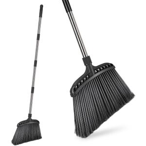 Outdoor Broom,Masthome Heavy Duty Broom,56" Brooms for Sweeping Outdoor,Angle Commercial Brooms with Hard Bristles, for Kitchen Home Office Garage Courtyard Lobby Lawn Concrete