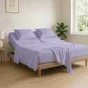 Cottingon 4 Piece Flex Head King Sheet Set, Top 34 Inch Split Sheets for Sleep Number Adjustable Beds, Soft Breathable 100% Egyptian Cotton, Fits Upto 16" Deep Mattress 78"X80"+ 34", Lavender