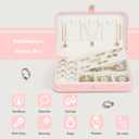 SLOZO Travel Jewelry Case for Women,Travel Jewelry Organizer Box,Small Jewelry Box,PU Leather Portable Jewellery Storage Boxes for Ring Earrings Necklace Bangle,Gifts for Women Girls (Pink)