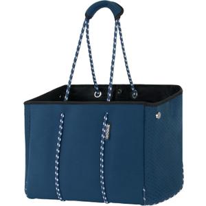 QOGiR Neoprene Multipurpose Beach Bag Tote with Inner Zipper Pocket     (Large, Blue)