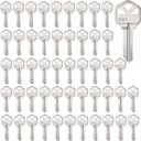 KW1 Blank Key Blanks, Pack of 50 Uncut Blank Keys in Premium Brass, Copper Structures Blank Keys