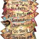 Alice in Wonderland Party Vintage Style Arrow Signs/Mad Hatters Tea Party Props Pack of 12 Signs