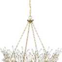 Savoy House 1-4074-8-127 Orianna Glam Crystal Clear Chandelier, 8-Light 480 Total Watts, 29" H x 32" W, Noble Brass