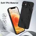 for iPhone 12 Case, Cute Floral Flower Pattern Print Design Soft TPU Full Camera Lens Anti-Drop Anti-Scratch Shockproof Protective Slim Phone Cover for Women Girls - Black