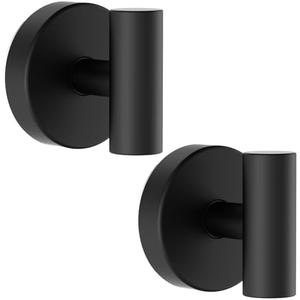 Bntuk Suction Cup Hooks, Removable Shower Hooks for Inside Shower – Towel Hooks for Bathroom Window Glass Mirror Tile, Bath Robe Looafh Hook for Hanging – Waterproof & Rustproof, Black (2 Pack)