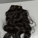 REECHO 24" Curly Wavy 4 Pieces Set Thick Clip in on Hair Extensions Black Brown