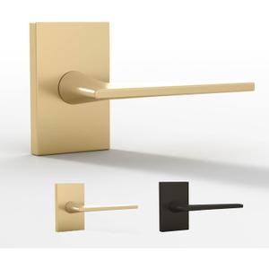 Mega Handles Apex Dummy Door Handles - 2 Pack Heavy Duty Gold Door Handle, Non-Turning Door Handle for Hallway, Closet & French Doors, Single Side, Fits All Standard Doors - Satin Brass