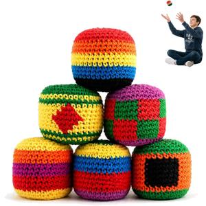 Hacky Footbag Sack Set Soft Kick Sack Balls for Adults & Beginners Durable Juggling & Outdoor Game Portable Fun for Beach, Camping, Backyard & Summer Party