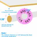 40 Pack Round Colorful Plastic Clothing Size Closet Rack Dividers Hangers, 8 Assorted Colors, Preprinted in 8 Sizes XXS, XS, S, M, L, XL, XXL, XXXL (Outer 3.5, Inner Diameter 1.38)