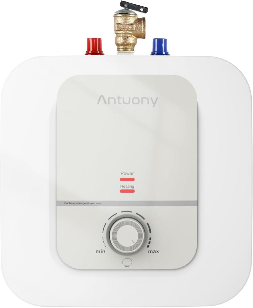 4 Gallon Electric Mini Tank Instant Hot Water Heater - 120V 1500W, Compact Under Sink Water Heater (4.0 Gallon)