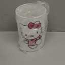 Kitty Bedside Table Lamp for Bedroom Nightstand, Gifts for Girls - 3 Colors Dimmable Night Stand Light Lamp for Kids Room, Wood Base Round Flaxen Fabric Shade Desk Reading Lamp for Living Room Office