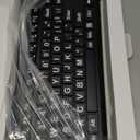 EDJO Large Print Computer Keyboard, Wired USB Full Size Quiet Keyboard with 4X Oversized Print Letters for Visually Impaired Low Vision Individuals Easy to See and Type for PC, Laptop,Windows