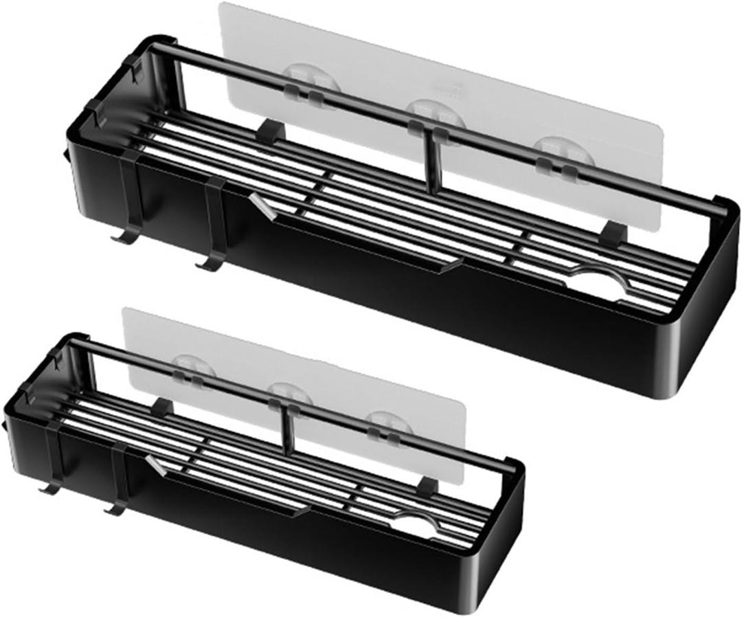 WISHNYMPH 2Piece Convenient Adhesive Shower Organizer Rustproof Shower Rack Drill Shower Shelf for Bathroom Shower Rack