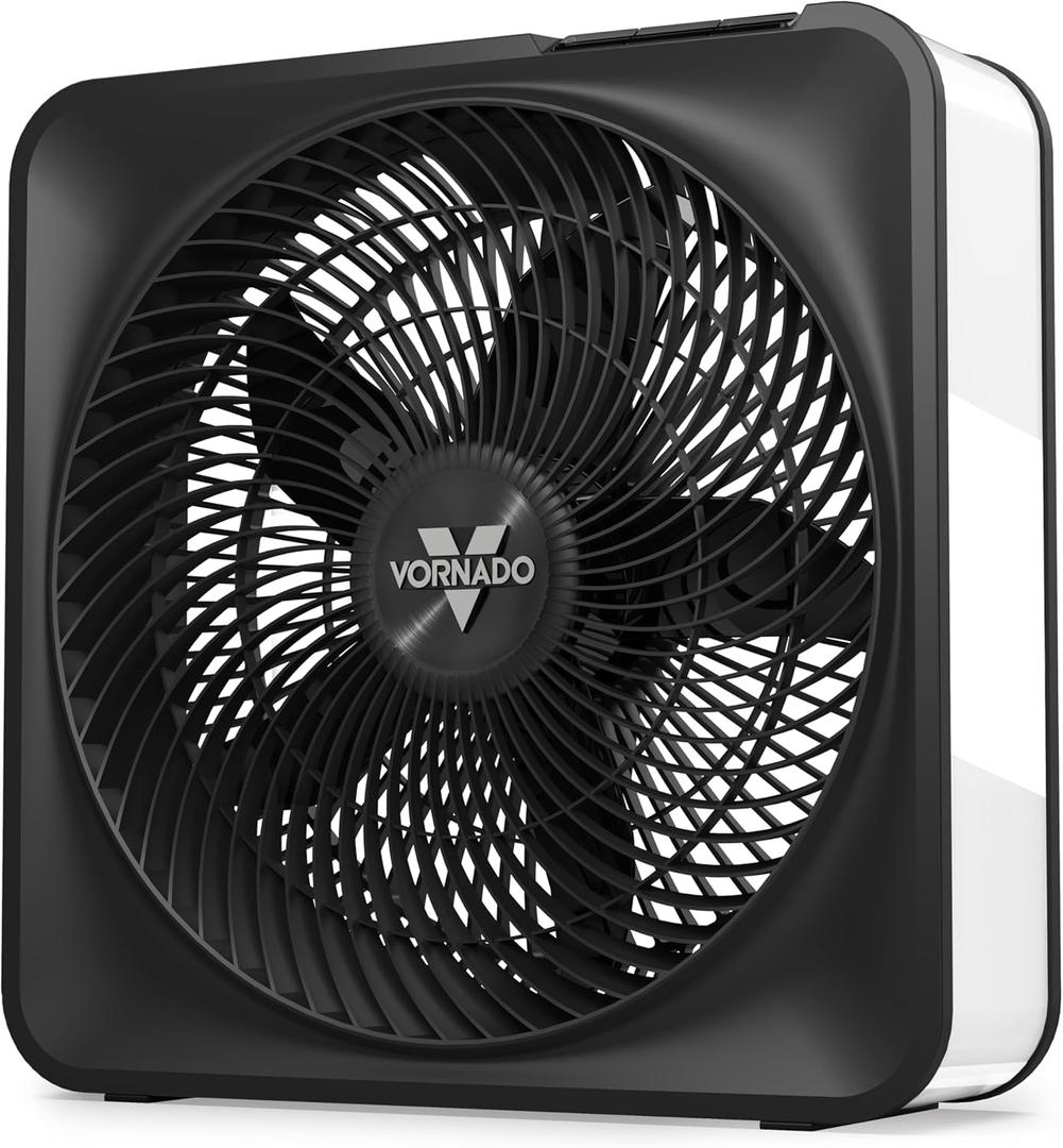 Vornado Model 80 High Velocity Electric Box Fan with Removable Grille, 5 Speed Settings, Powerful Airflow, Whole Room Air Circulation, Targeted Cooling, Cord Storage, Durable Floor Fan, Ice White