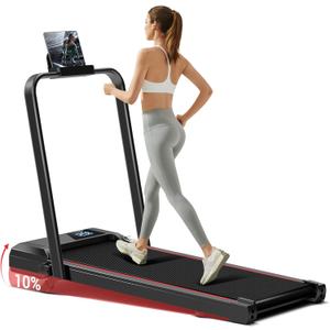 Incline Walking Pad Treadmill for Home and Office, Under Desk Treadmill with 2.5 HP Quiet Brushless, 265 LBS Capacity