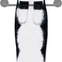 Hand Towels for Bathroom Kitchen,Cute Cat Quick-Dry Hanging Hand Towels Decorative for Bathroom Face Towels,Funny Gifts for Cat Lovers (Black-White)