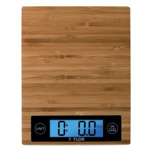 Taylor 382821 Digital Kitchen Scale, 11 Lb, Bamboo