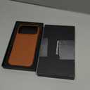 for iPhone 17 Pro Max Leather Case Compatible with Magsafe, Top Grain Leather, Professional Slim Fit Shockproof, Metal Buttons & Camera Bump Frame Phone Protective Magnetic Cover - Brown