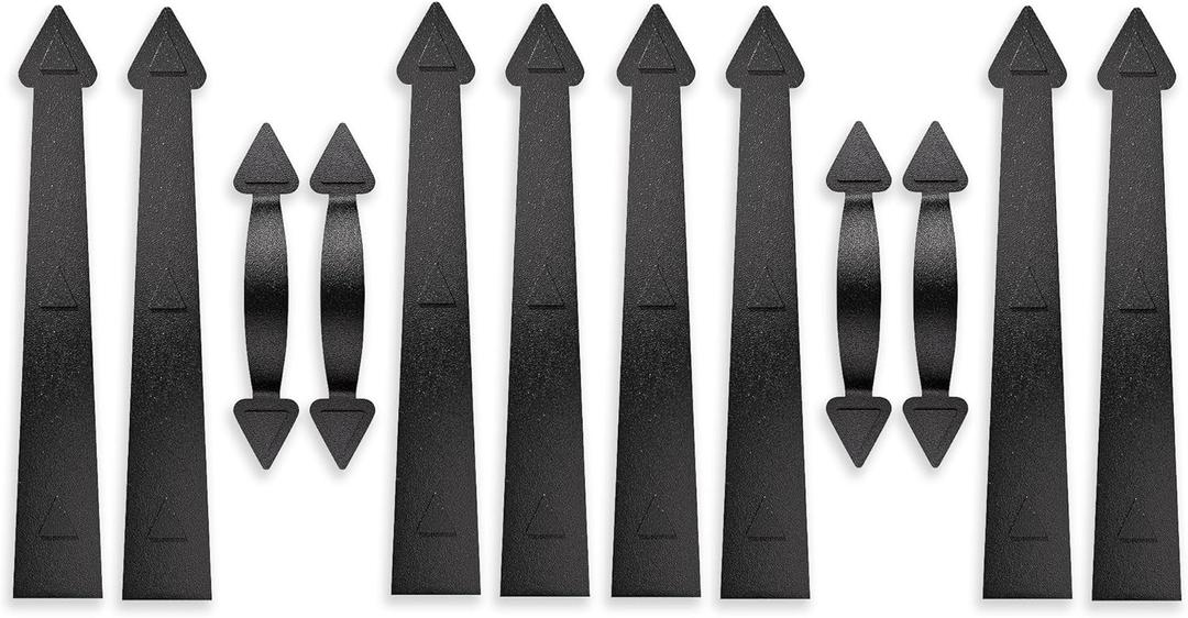 Garage Door Magnetic Decorative Hardware Kit, 8 Hinges 4 Handles Carriage Accents for 2 Car Garage, Strong Magnets, Color Blackgarage Decorations