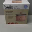 bella 1.5 Qt Slow Cooker with 3 Heat Manual Control, Ceramic Nonstick Coating, Dishwasher Safe Stoneware Pot and Tempered Glass Lid, Tangle Free Cord Wrap & Cool Touch Handles, Blossom