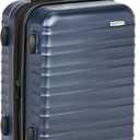 Amazon Basics 21" Hardside Carry-On Luggage with TSA Lock, Expandable, Organized Interior with Divider and Pockets, Spinner Wheels, Navy Blue