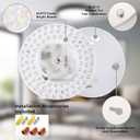 Bonlux Ceiling Fan LED Light Replacement, 6.69 inch 36W 5CCT Dimmable LED Light Kit with Remote, Retrofit Kit for Flush Mounts, 2-Pack