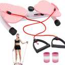 Waist Twister Machine, Adjustable Exercise Twist Board for Women Men, Noiseless Ab Twister for Home Gym Equipment, 330 lbs Capacity with Timer, Reps, Calories with Digital Display (pink)